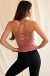 The Cora Cross Back Top in Pink