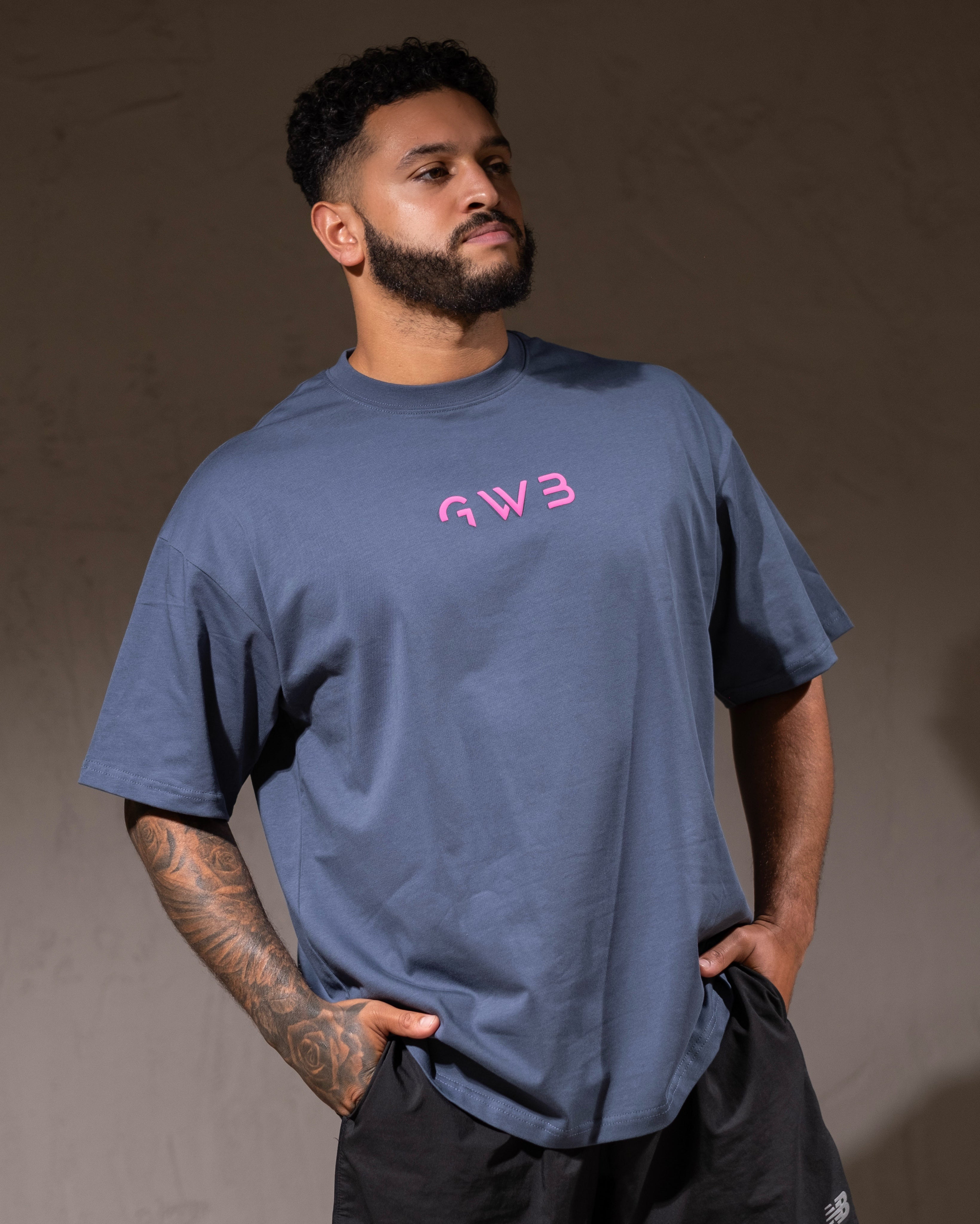 Unisex Short Sleeve T-shirt in Grey/Blue