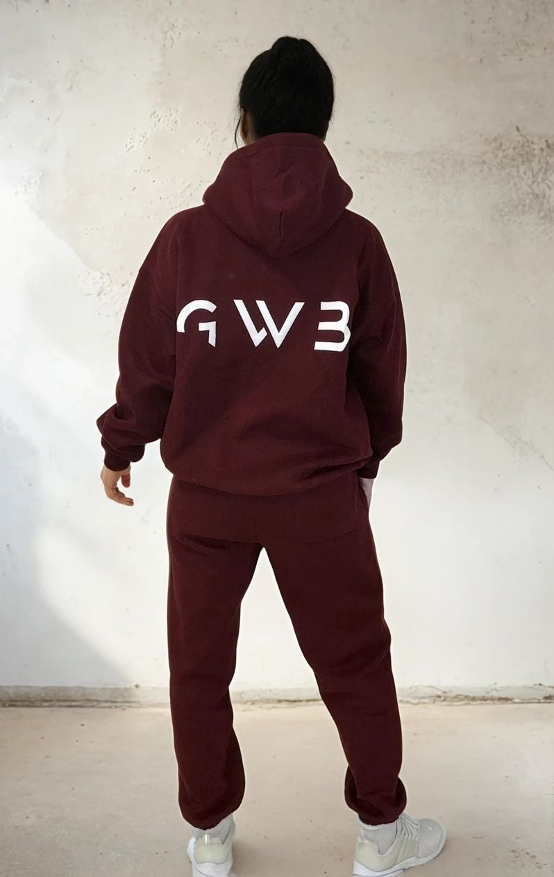 Unisex GWB Oversized Hoodie in Burgundy