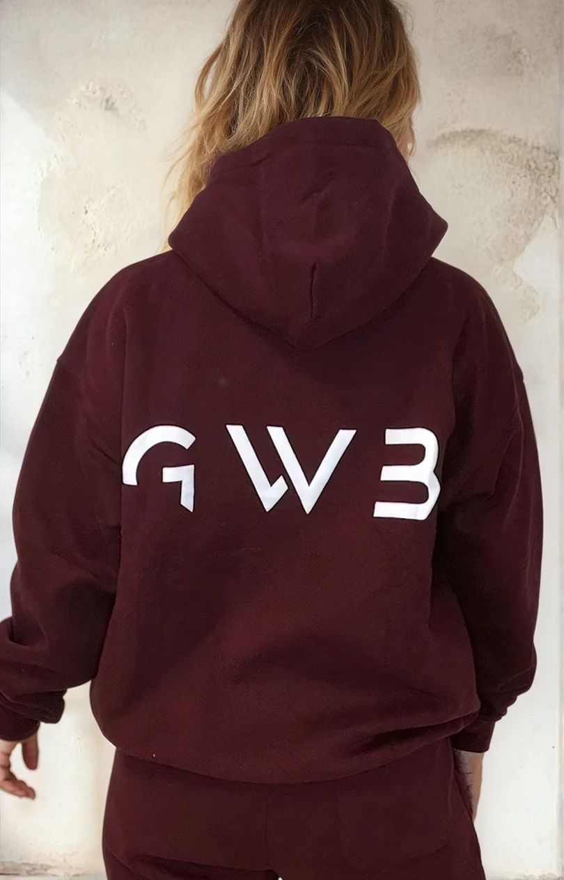 Unisex GWB Oversized Hoodie in Burgundy
