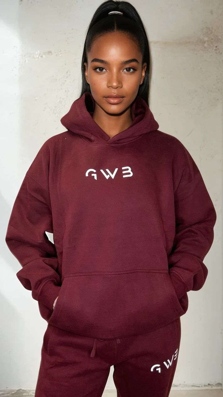 Unisex GWB Oversized Hoodie in Burgundy