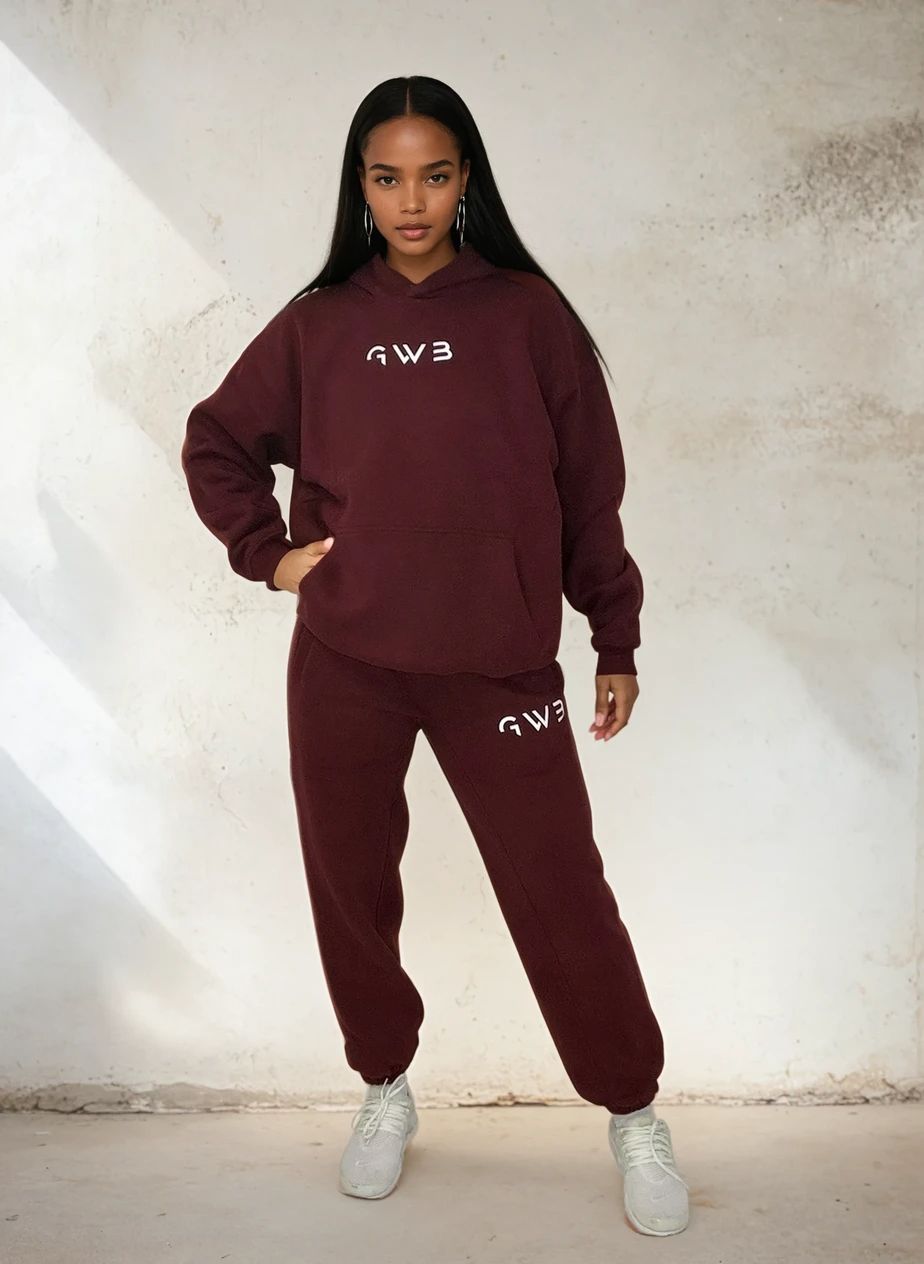 Unisex GWB Oversized Hoodie in Burgundy