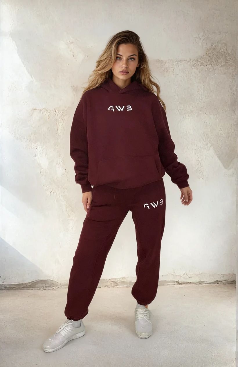 Unisex GWB Oversized Hoodie in Burgundy