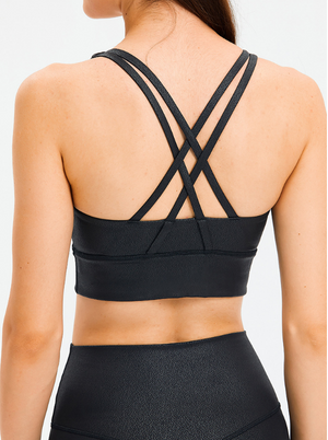 The Narla LEATHER Look Sports Bra