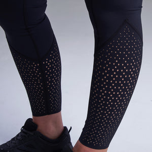 Thalia Dotted Detailed Leggings in Black