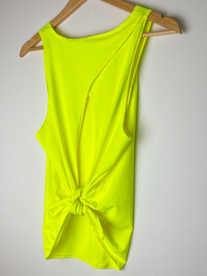 Keyla Cotton Tie Back Gym Top in Yellow